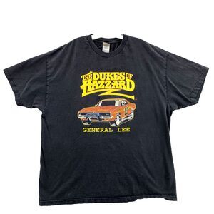 Vintage The Dukes of Hazzard T Shirt Men 2XL Black Graphic 80's Retro Streetwear